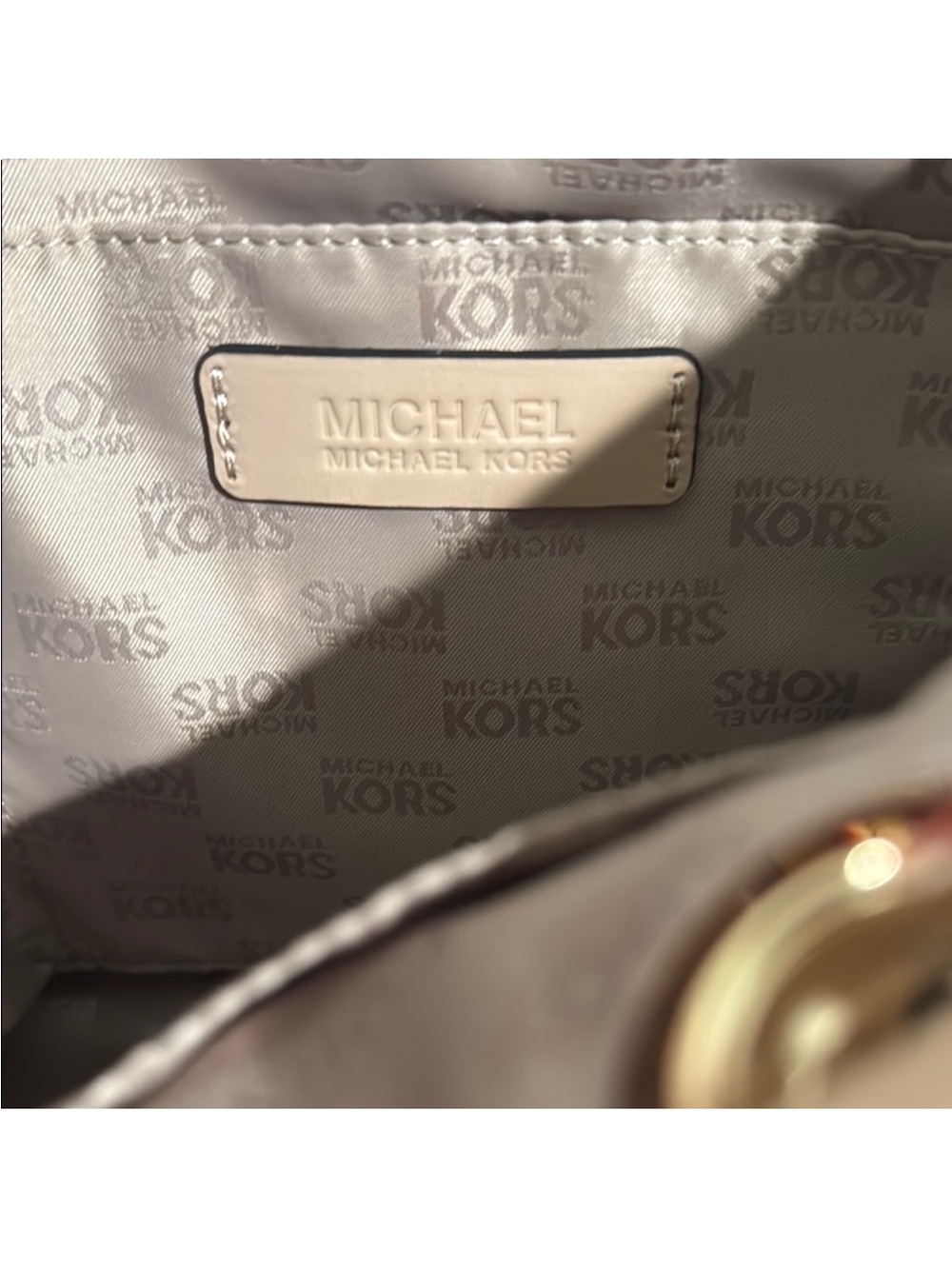 Michael Kors Tan Leather Tote with Cream Straps - Picture 5 of 5